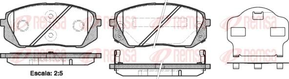 Remsa 1302.02 - Тормозные колодки, дисковые, комплект autospares.lv