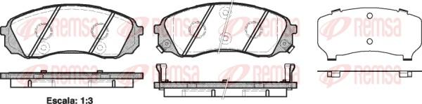 Remsa 1291.02 - Тормозные колодки, дисковые, комплект autospares.lv