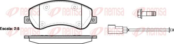 Remsa 1250.02 - Тормозные колодки, дисковые, комплект autospares.lv