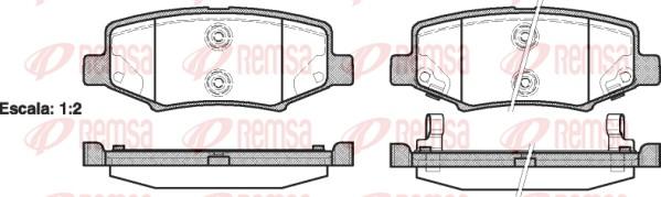 Remsa 1264.02 - Тормозные колодки, дисковые, комплект autospares.lv