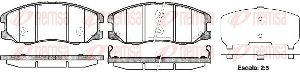 Remsa 1261.12 - Тормозные колодки, дисковые, комплект autospares.lv