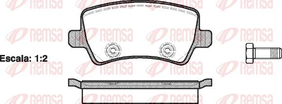 Remsa 1236.00 - Тормозные колодки, дисковые, комплект autospares.lv