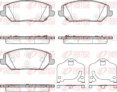 Remsa 1783.02 - Тормозные колодки, дисковые, комплект autospares.lv