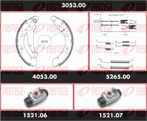 Remsa 3053.00 - Комплект тормозных колодок, барабанные autospares.lv