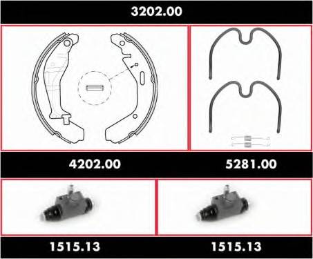 Remsa 3202.00 - Комплект тормозных колодок, барабанные autospares.lv