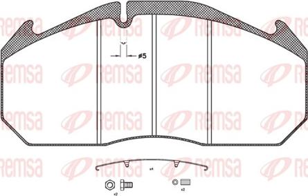 Remsa JCA 506.31 - Тормозные колодки, дисковые, комплект autospares.lv