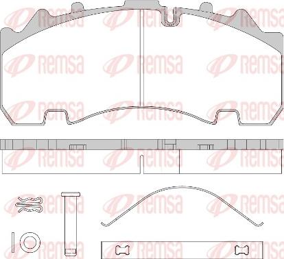 Remsa JCA 1554.80 - Тормозные колодки, дисковые, комплект autospares.lv