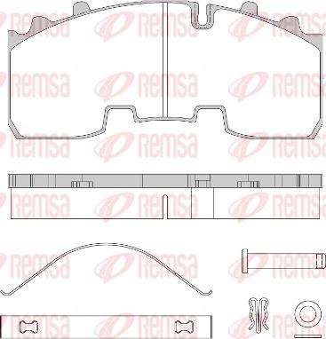 Remsa JCA 1556.80 - Тормозные колодки, дисковые, комплект autospares.lv