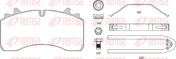 Remsa JCA 1075.80 - Тормозные колодки, дисковые, комплект autospares.lv