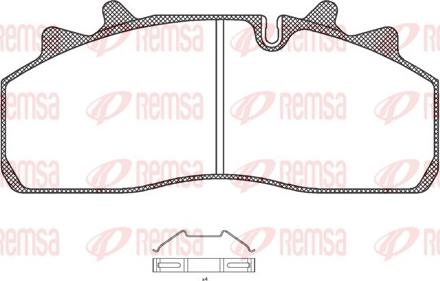 Remsa JCA 1254.00 - Тормозные колодки, дисковые, комплект autospares.lv