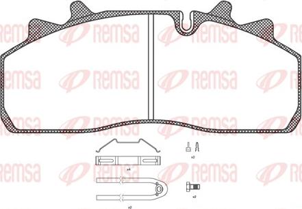 Remsa JCA 1254.80 - Тормозные колодки, дисковые, комплект autospares.lv