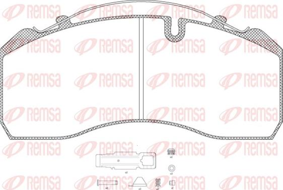 Remsa JCA 814.80 - Тормозные колодки, дисковые, комплект autospares.lv