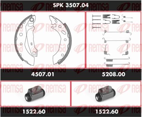 Remsa SPK 3507.04 - Комплект тормозных колодок, барабанные autospares.lv