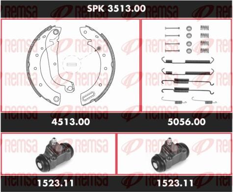 Remsa SPK 3513.00 - Комплект тормозных колодок, барабанные autospares.lv