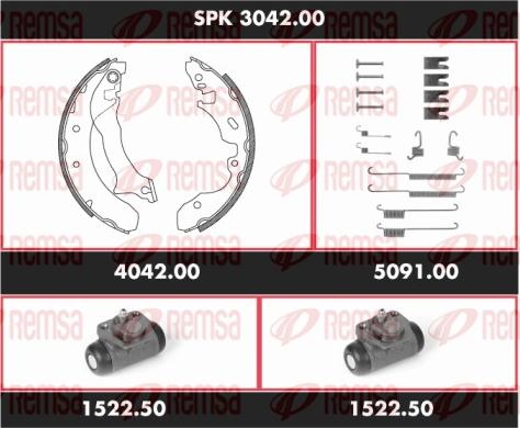 Remsa SPK 3042.00 - Комплект тормозных колодок, барабанные autospares.lv