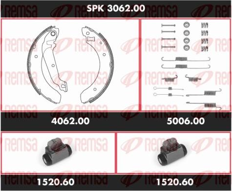 Remsa SPK 3062.00 - Комплект тормозных колодок, барабанные autospares.lv