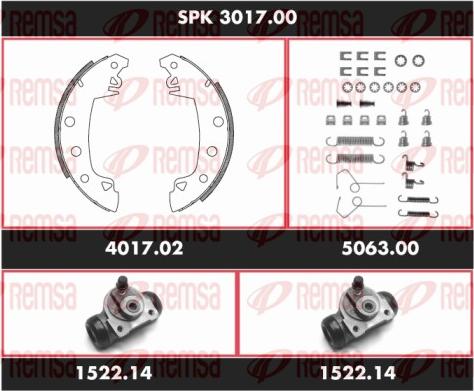 Remsa SPK 3017.00 - Комплект тормозных колодок, барабанные autospares.lv