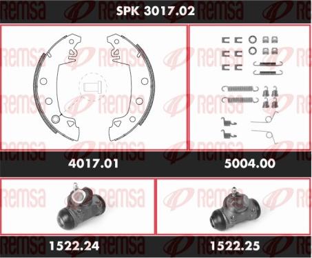 Remsa SPK 3017.02 - Комплект тормозных колодок, барабанные autospares.lv