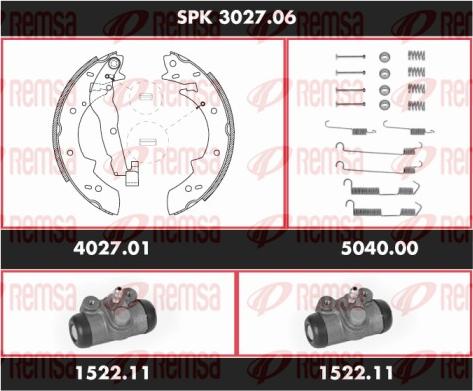 Remsa SPK 3027.06 - Комплект тормозных колодок, барабанные autospares.lv