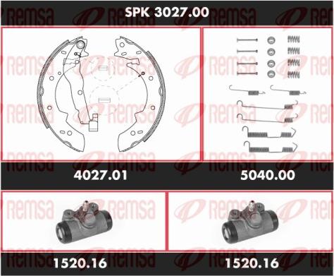 Remsa SPK 3027.00 - Комплект тормозных колодок, барабанные autospares.lv