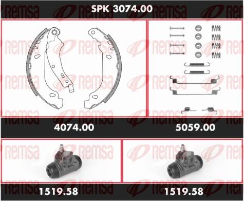 Remsa SPK 3074.00 - Комплект тормозных колодок, барабанные autospares.lv