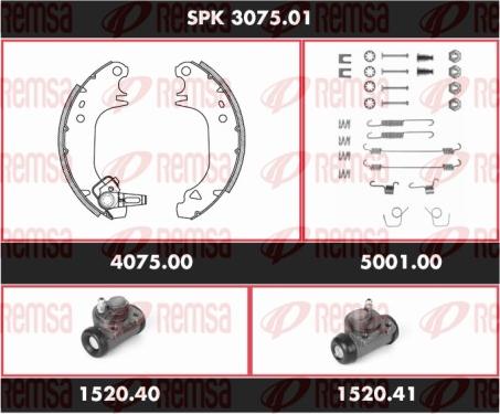 Remsa SPK 3075.01 - Комплект тормозных колодок, барабанные autospares.lv