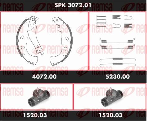 Remsa SPK 3072.01 - Комплект тормозных колодок, барабанные autospares.lv