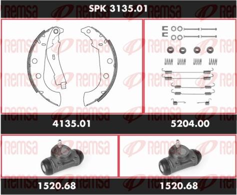 Remsa SPK 3135.01 - Комплект тормозных колодок, барабанные autospares.lv