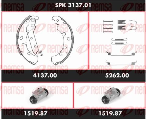 Remsa SPK 3137.01 - Комплект тормозных колодок, барабанные autospares.lv