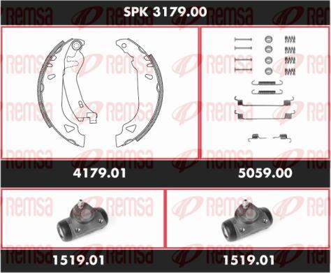 Remsa SPK 3179.00 - Комплект тормозных колодок, барабанные autospares.lv