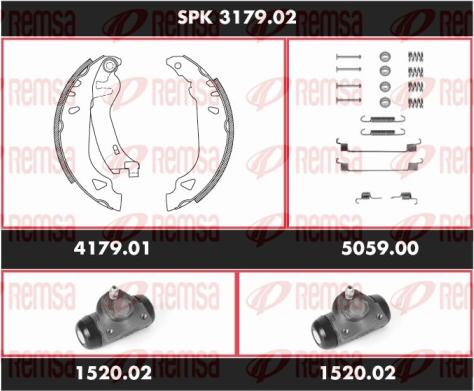 Remsa SPK 3179.02 - Комплект тормозных колодок, барабанные autospares.lv