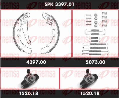 Remsa SPK 3397.01 - Комплект тормозных колодок, барабанные autospares.lv