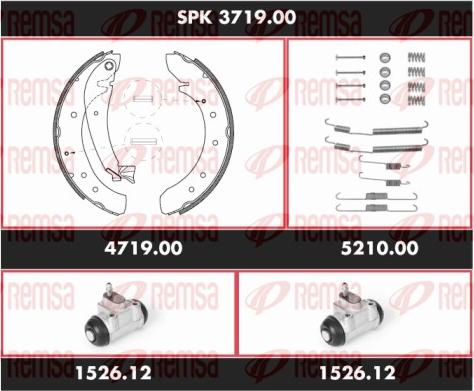 Remsa SPK 3719.00 - Комплект тормозных колодок, барабанные autospares.lv