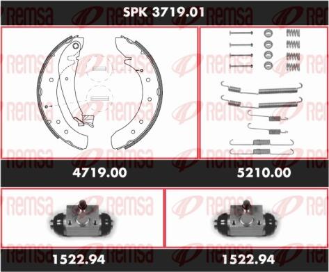 Remsa SPK 3719.01 - Комплект тормозных колодок, барабанные autospares.lv