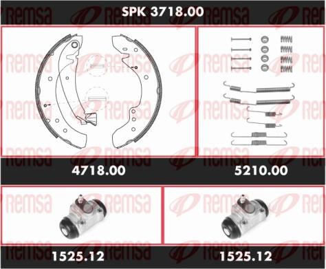 Remsa SPK 3718.00 - Комплект тормозных колодок, барабанные autospares.lv