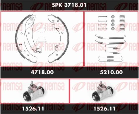 Remsa SPK 3718.01 - Комплект тормозных колодок, барабанные autospares.lv