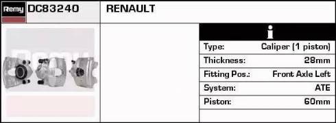 Remy DC83240 - Тормозной суппорт autospares.lv