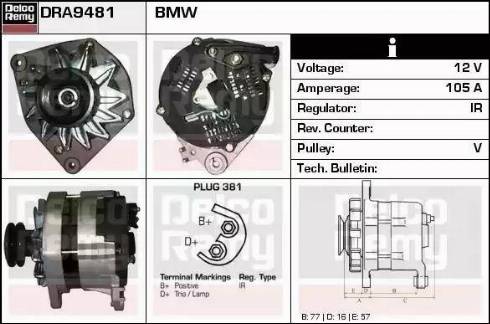 Remy DRA9481 - Генератор autospares.lv