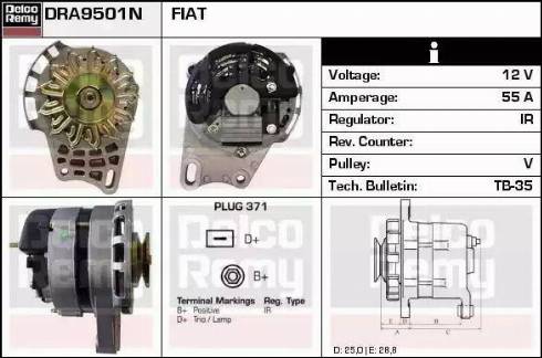 Remy DRA9501N - Генератор autospares.lv