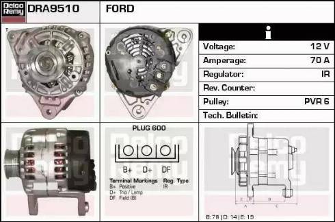 Remy DRA9510 - Генератор autospares.lv