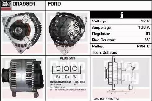 Remy DRA9891 - Генератор autospares.lv