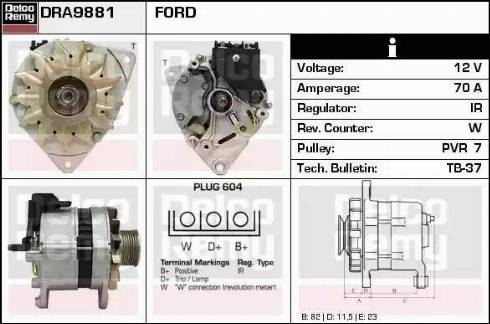 Remy DRA9881 - Генератор autospares.lv