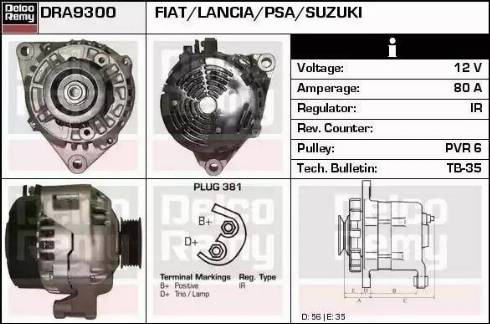 Remy DRA9300 - Генератор autospares.lv