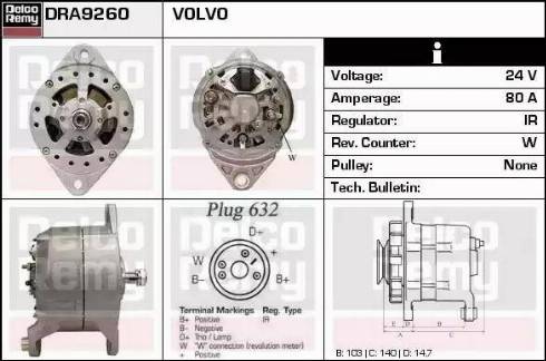 Remy DRA9260 - Генератор autospares.lv