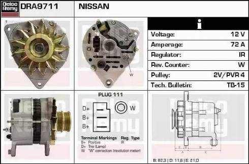 Remy DRA9711 - Генератор autospares.lv