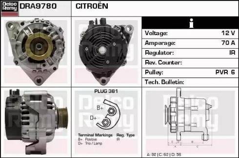 Remy DRA9780 - Генератор autospares.lv