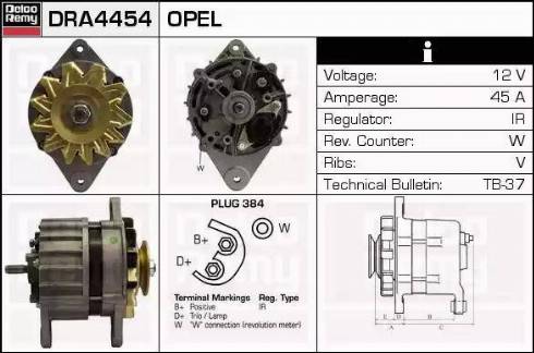 Remy DRA4454 - Генератор autospares.lv