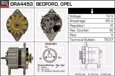 Remy DRA4453 - Генератор autospares.lv