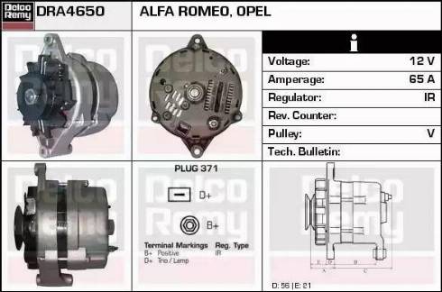 Remy DRA4650 - Генератор autospares.lv