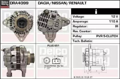 Remy DRA4099 - Генератор autospares.lv